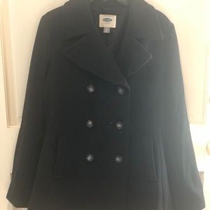 TALL black pea coat